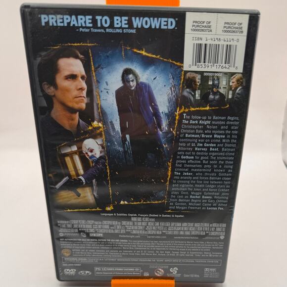 Dark Knight DVD Region 1 Single-Disc Widescreen Superhero - Picture 4 of 5